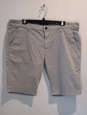 Mavi Light Gray Flat-Front Chino Shorts